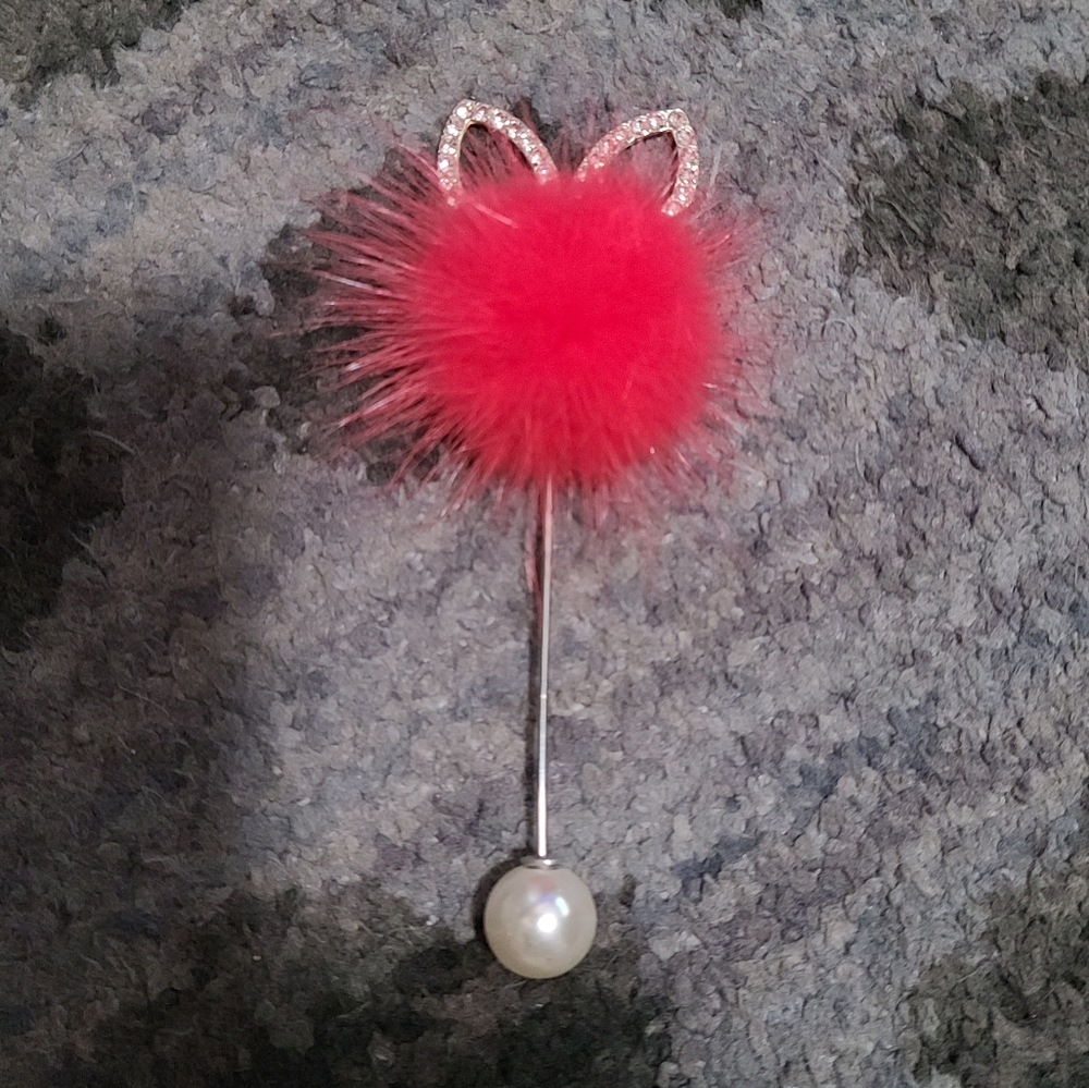 Pink Fluffy Brooch